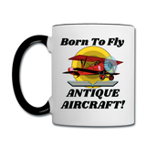 Born To Fly - Antique Aircraft - Contrast Coffee Mug - white/black
