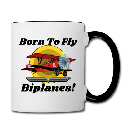 Born To Fly - Biplanes - Contrast Coffee Mug - white/black