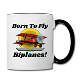 Born To Fly - Biplanes - Contrast Coffee Mug - white/black