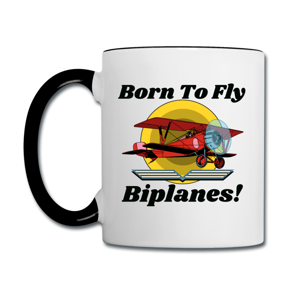 Born To Fly - Biplanes - Contrast Coffee Mug - white/black