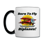 Born To Fly - Biplanes - Contrast Coffee Mug - white/black