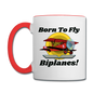 Born To Fly - Biplanes - Contrast Coffee Mug - white/red