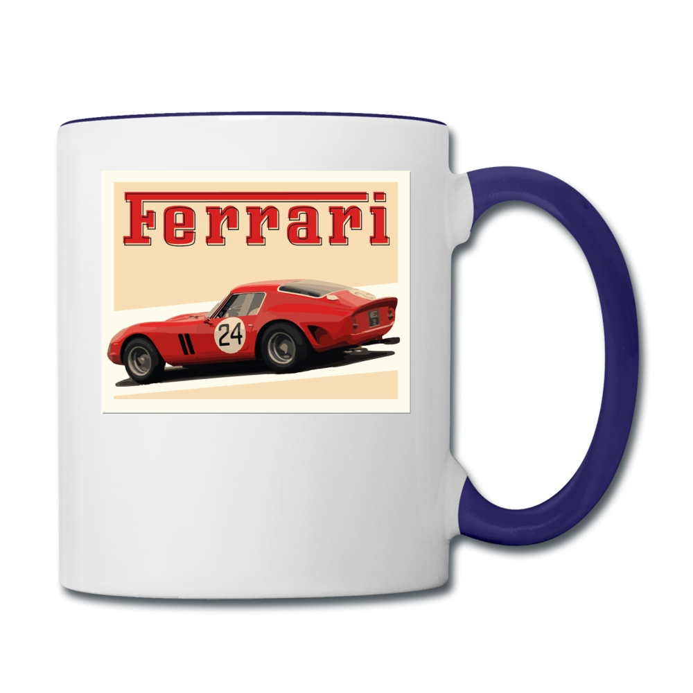 Vintage Cars - Ferrari - Contrast Coffee Mug - white/cobalt blue