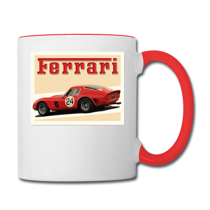 Vintage Cars - Ferrari - Contrast Coffee Mug - white/red