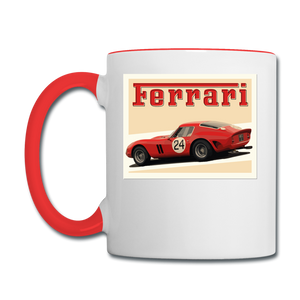 Vintage Cars - Ferrari - Contrast Coffee Mug - white/red