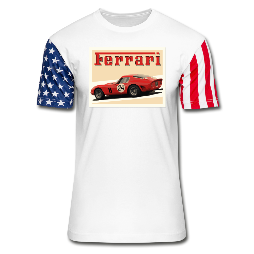 Vintage Cars - Ferrari - Stars & Stripes T-Shirt - white