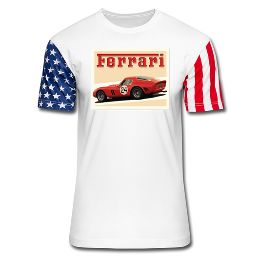 Vintage Cars - Ferrari - Stars & Stripes T-Shirt - white