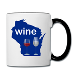 Wine - Wisconsin Glasses - Contrast Coffee Mug - white/black