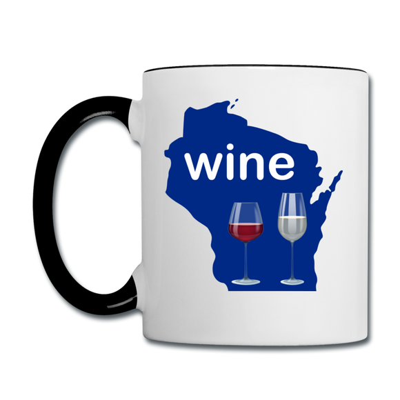 Wine - Wisconsin Glasses - Contrast Coffee Mug - white/black