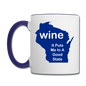 Wine - Wisconsin Good State - Contrast Coffee Mug - white/cobalt blue