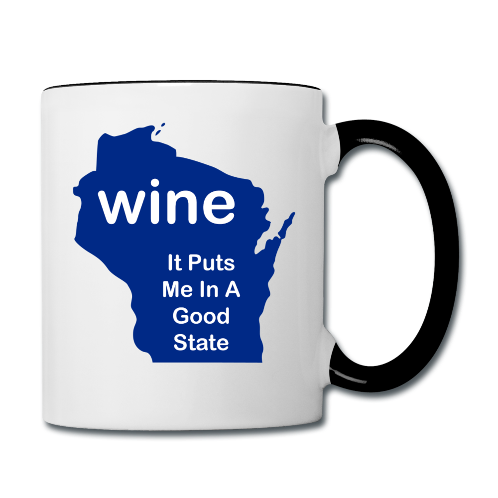 Wine - Wisconsin Good State - Contrast Coffee Mug - white/black