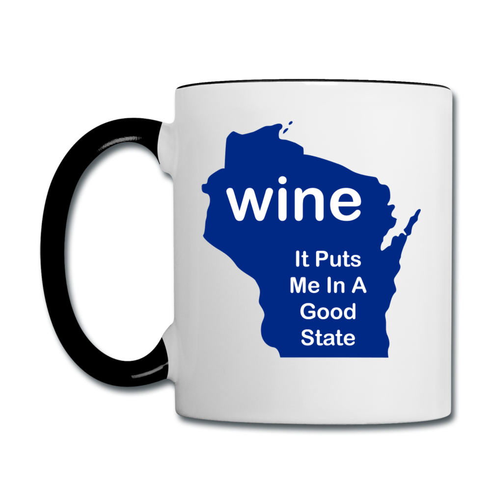 Wine - Wisconsin Good State - Contrast Coffee Mug - white/black