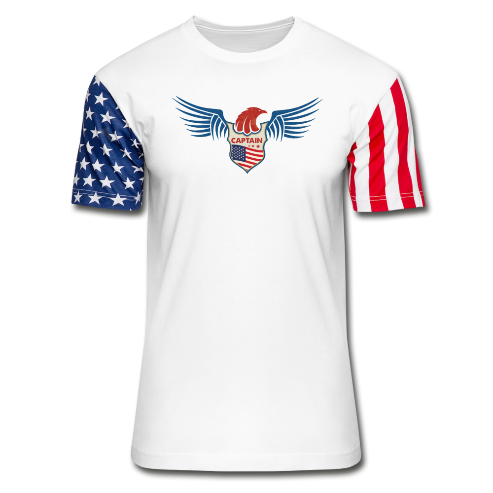 Captain - Eagle Wings - Unisex Stars & Stripes T-Shirt - white