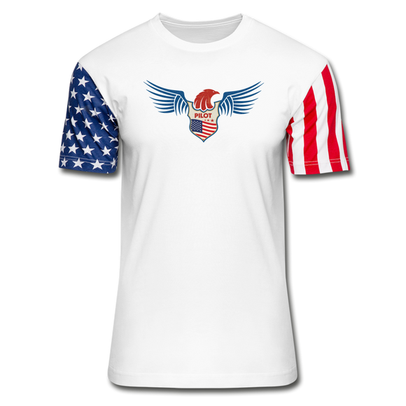 Pilot - Eagle Wings - Stars & Stripes T-Shirt - white