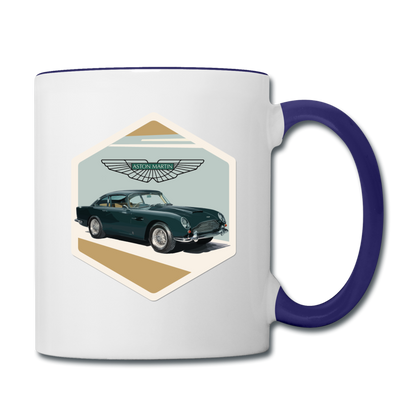 Vintage Cars - Aston Martin - Contrast Coffee Mug - white/cobalt blue