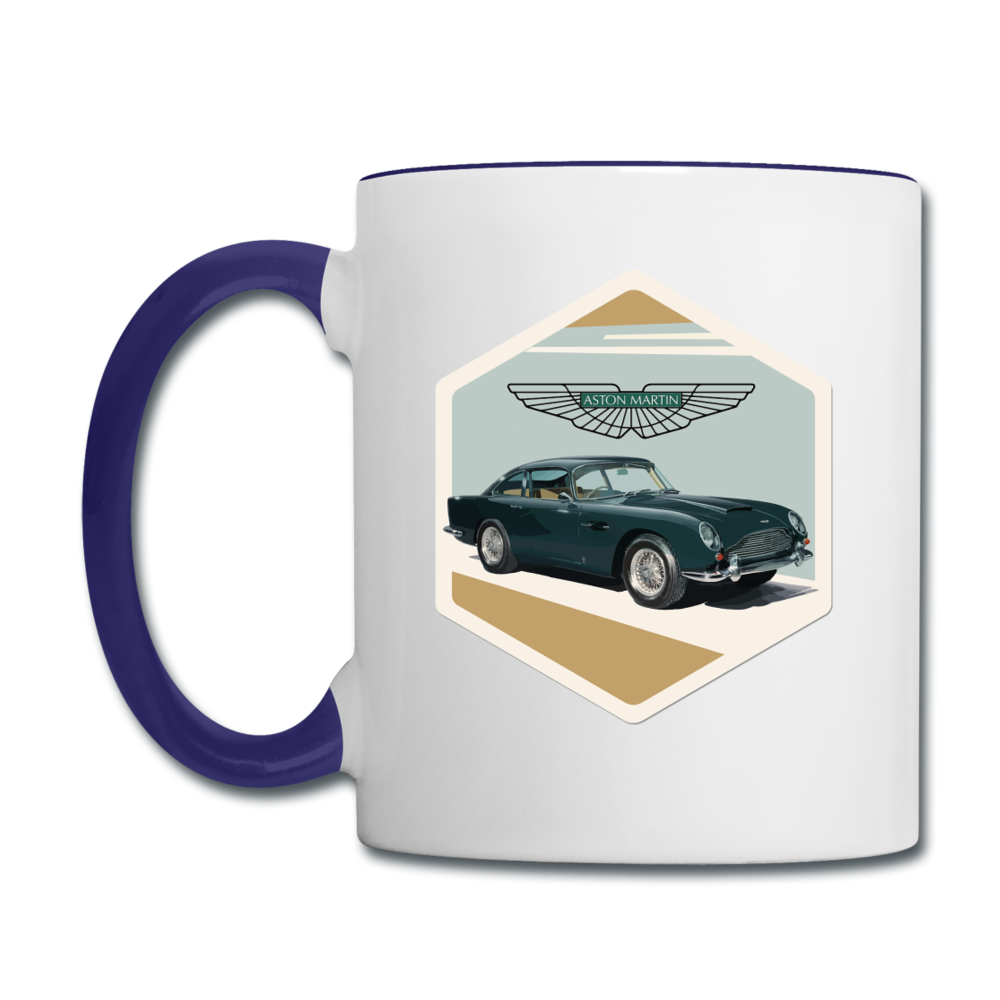 Vintage Cars - Aston Martin - Contrast Coffee Mug - white/cobalt blue