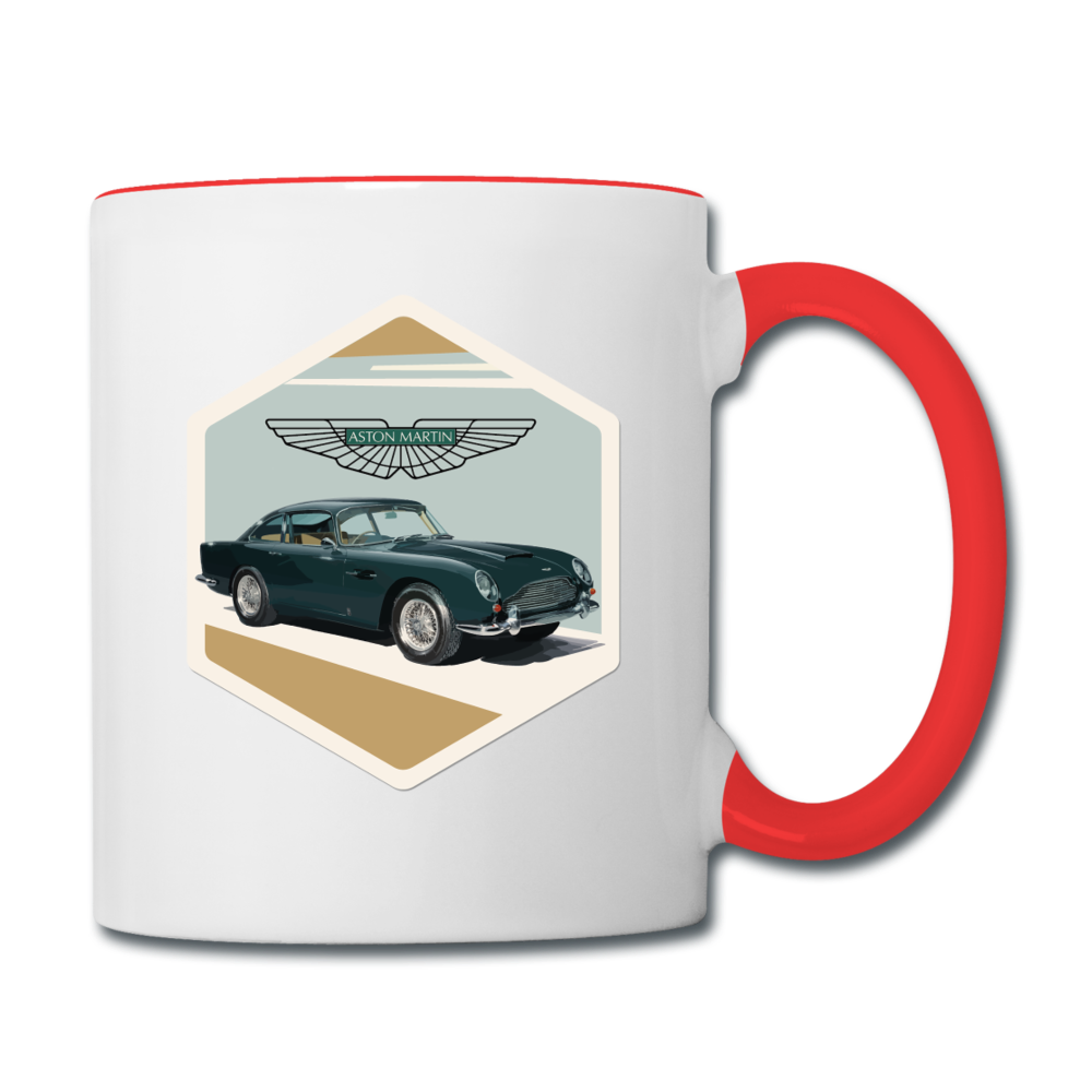 Vintage Cars - Aston Martin - Contrast Coffee Mug - white/red