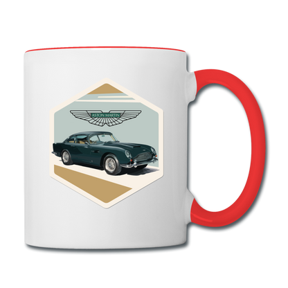 Vintage Cars - Aston Martin - Contrast Coffee Mug - white/red