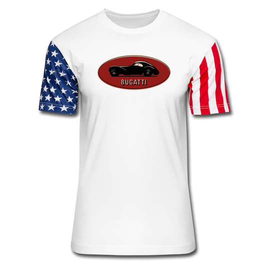 Vintage Cars - Bugatti - Stars & Stripes T-Shirt - white