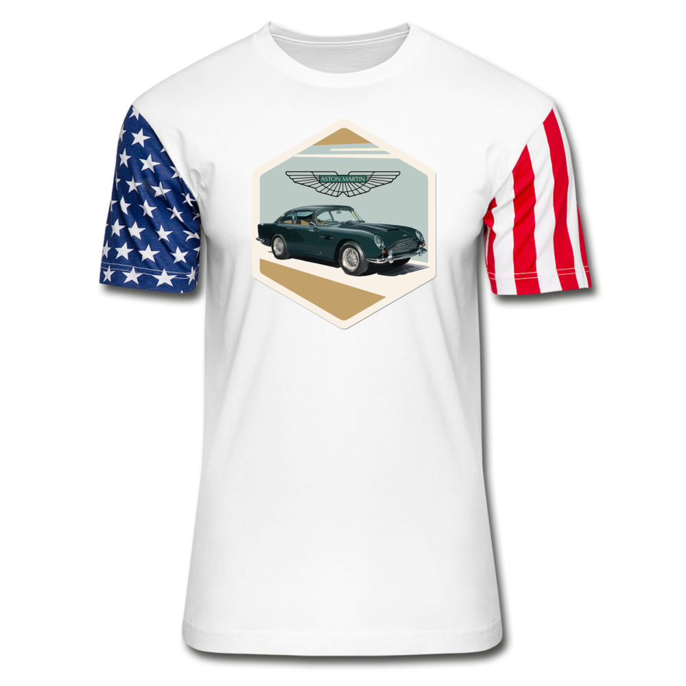 Vintage Cars - Aston Martin - Stars & Stripes T-Shirt - white