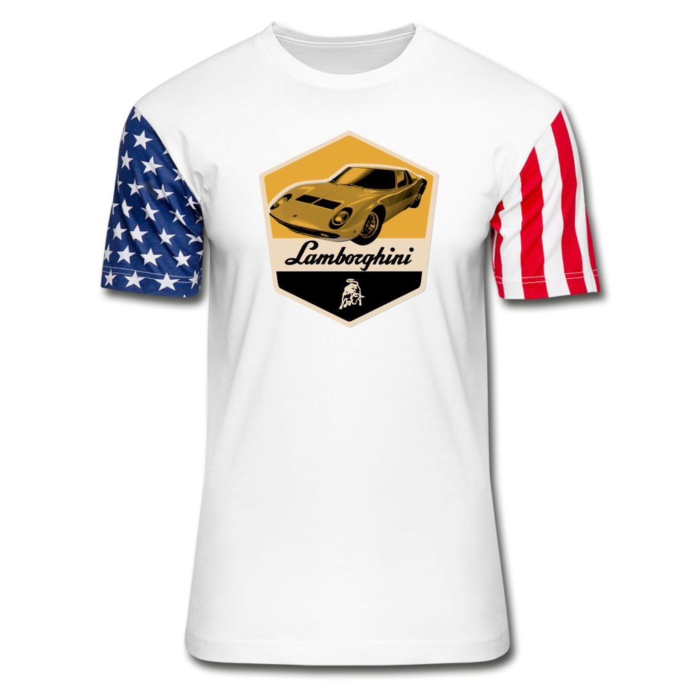 Vintage Cars - Lamborghini - Stars & Stripes T-Shirt - white