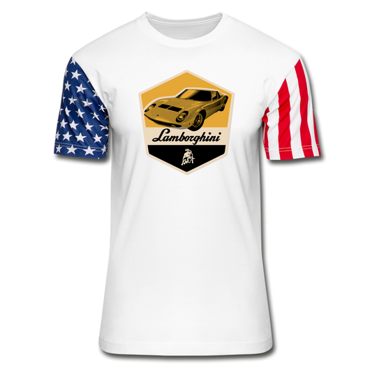 Vintage Cars - Lamborghini - Stars & Stripes T-Shirt - white