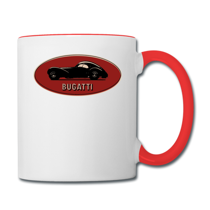 Vintage Cars - Bugatti - Contrast Coffee Mug - white/red