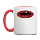 Vintage Cars - Bugatti - Contrast Coffee Mug - white/red