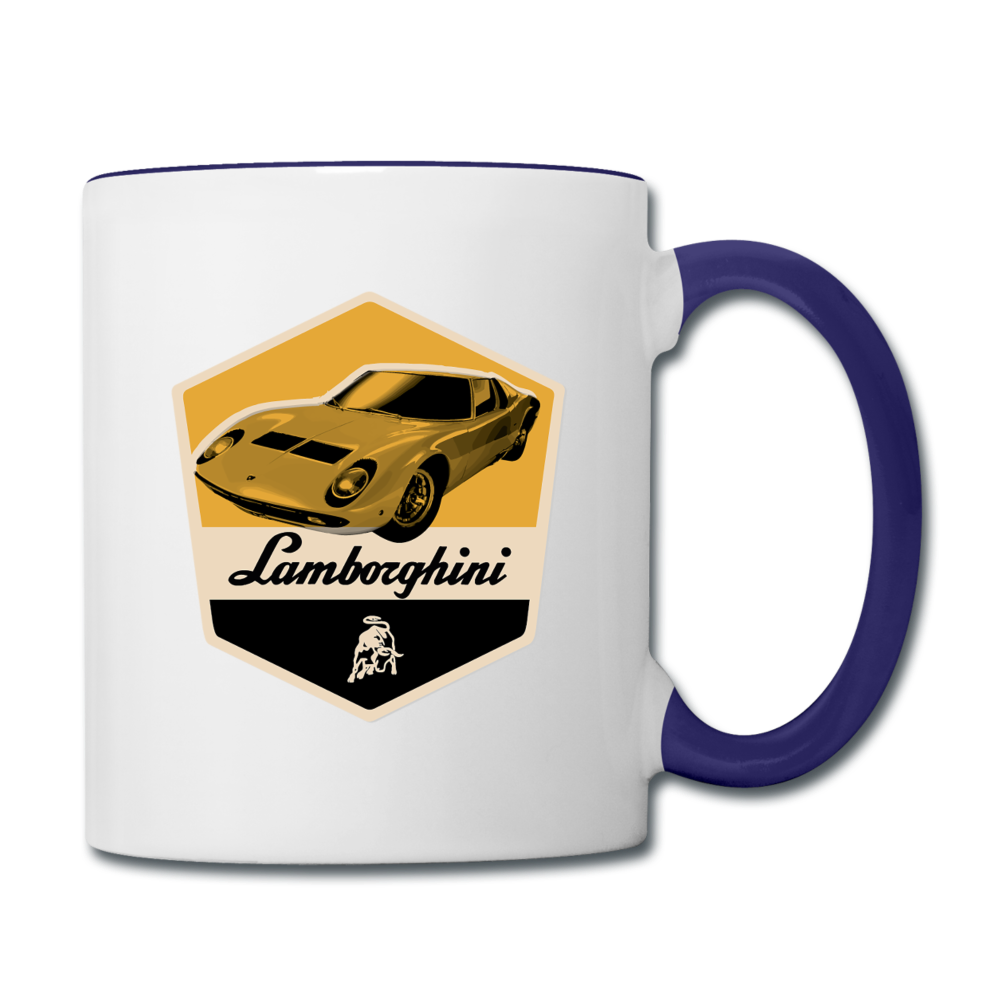 Vintage Cars - Lamborghini - Contrast Coffee Mug - white/cobalt blue