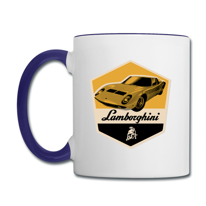 Vintage Cars - Lamborghini - Contrast Coffee Mug - white/cobalt blue