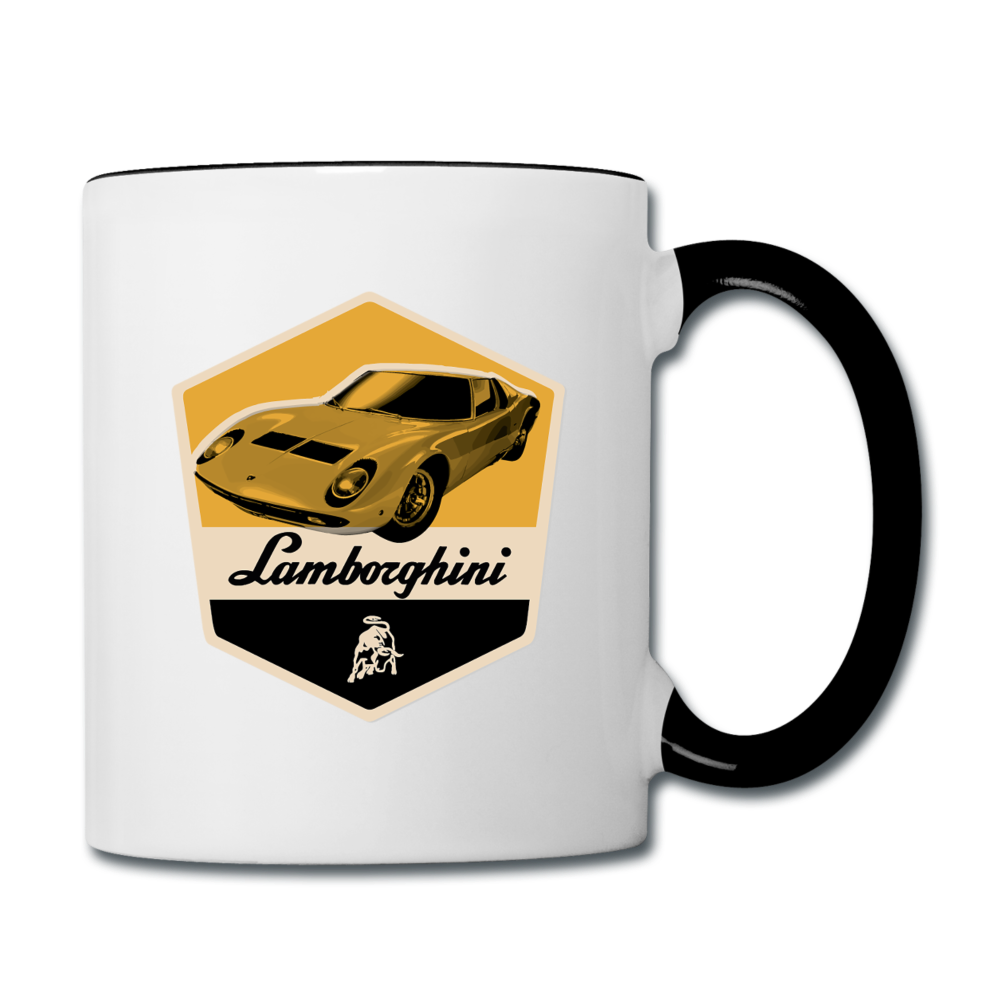 Vintage Cars - Lamborghini - Contrast Coffee Mug - white/black