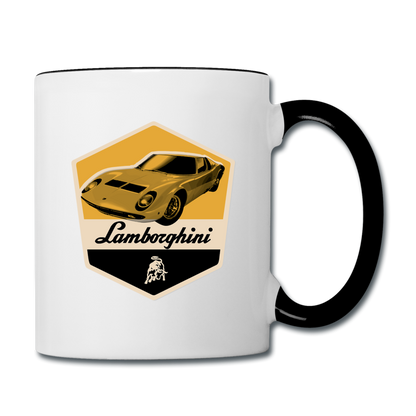 Vintage Cars - Lamborghini - Contrast Coffee Mug - white/black