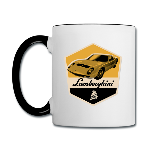 Vintage Cars - Lamborghini - Contrast Coffee Mug - white/black