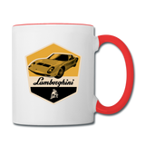 Vintage Cars - Lamborghini - Contrast Coffee Mug - white/red