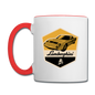 Vintage Cars - Lamborghini - Contrast Coffee Mug - white/red