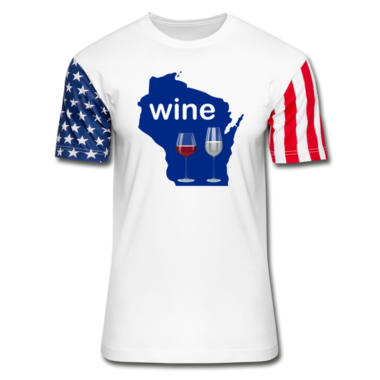 Wine - Wisconsin Glasses - Stars & Stripes T-Shirt - white