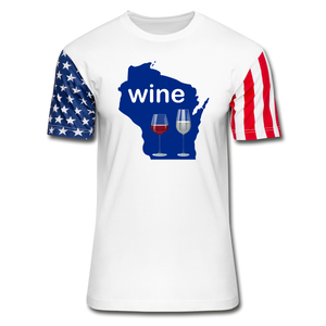 Wine - Wisconsin Glasses - Stars & Stripes T-Shirt - white