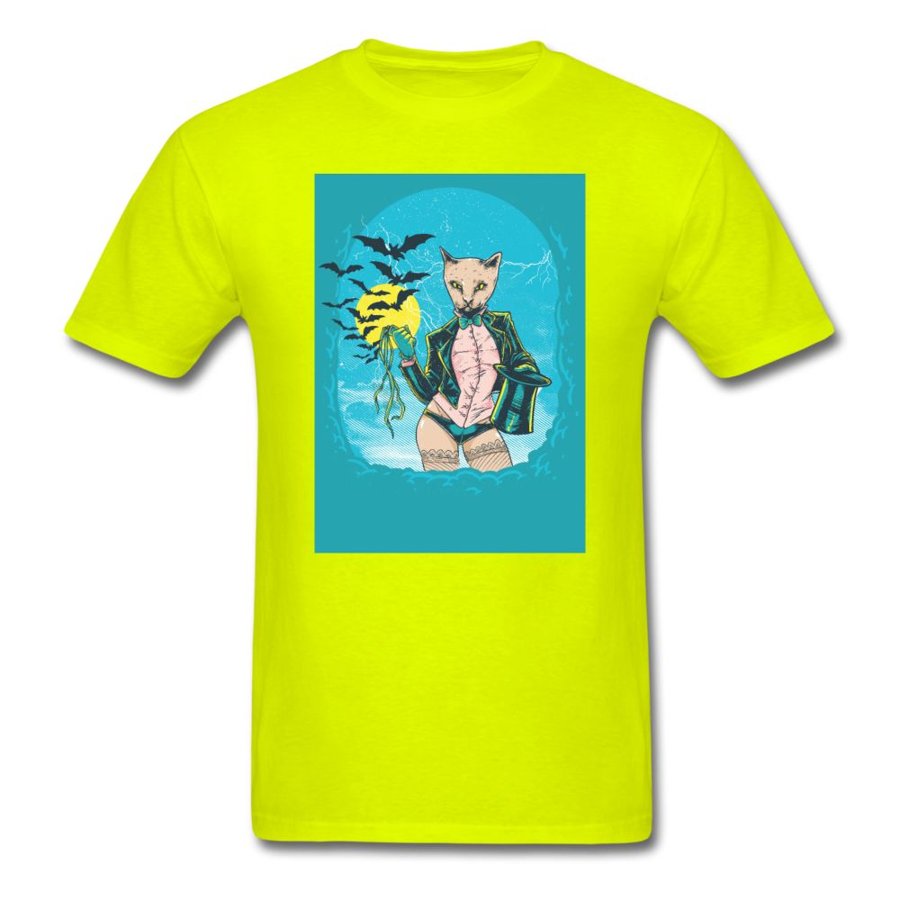 Cat And Bats - Unisex Classic T-Shirt - safety green