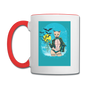 Cat And Bats - Contrast Coffee Mug - white/red