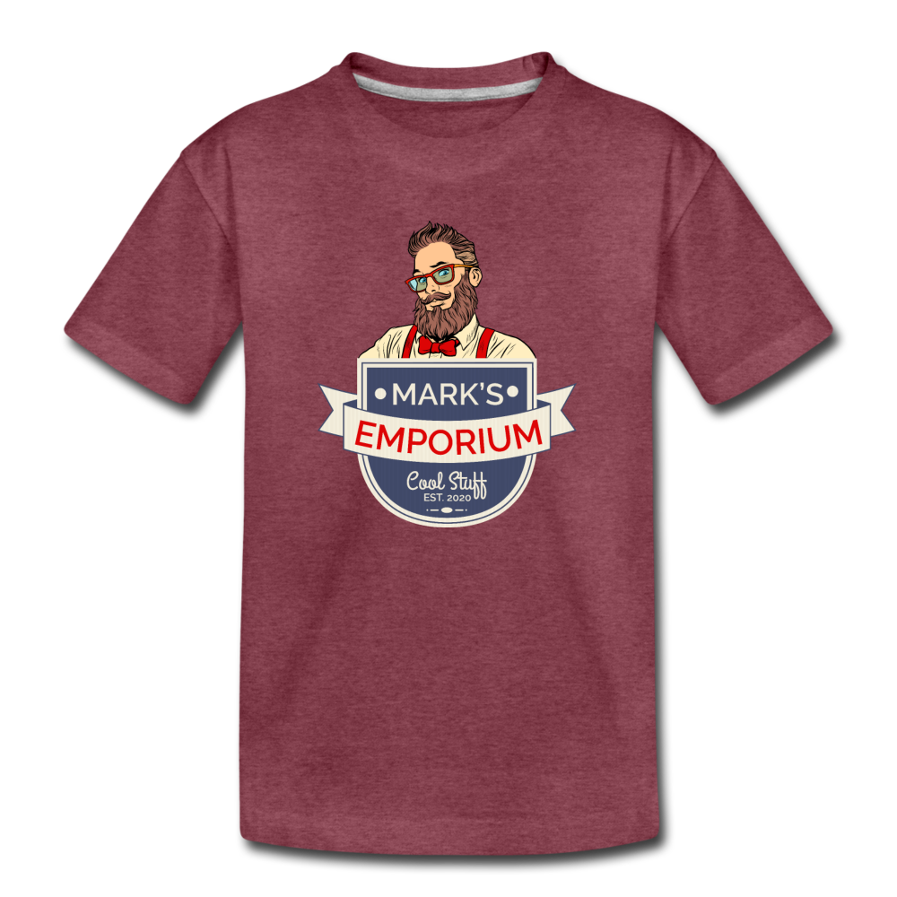 SPOD - Mark's Emporium Logo - Kids' Premium T-Shirt - heather burgundy