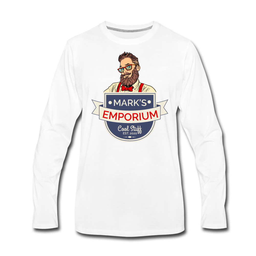 SPOD - Mark's Emporium Logo - Men's Premium Long Sleeve T-Shirt - white