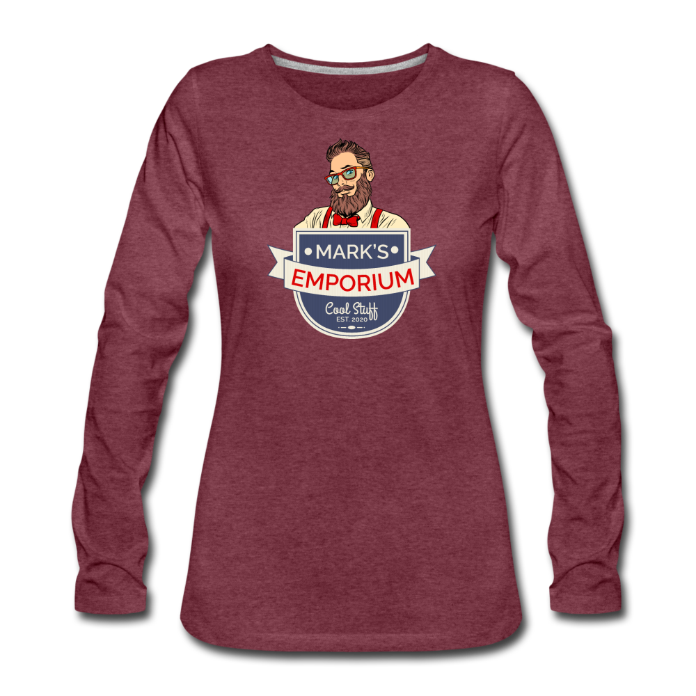 SPOD - Mark's Emporium Logo - Women's Premium Long Sleeve T-Shirt - heather burgundy