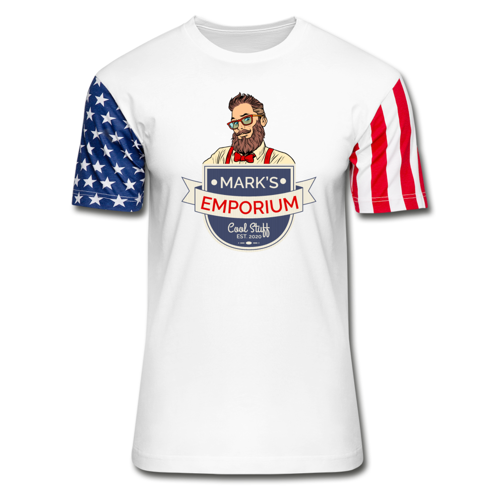 SPOD - Mark's Emporium Logo - Stars & Stripes T-Shirt - white