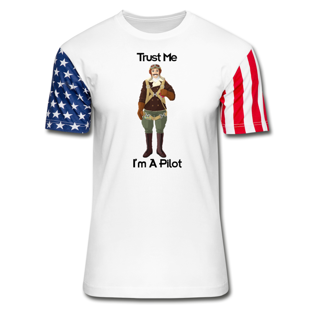 Trust Me I'm A Pilot - Airman - Stars & Stripes T-Shirt - white