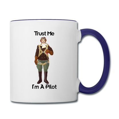 Trust Me I'm A Pilot - Airman - Contrast Coffee Mug - white/cobalt blue