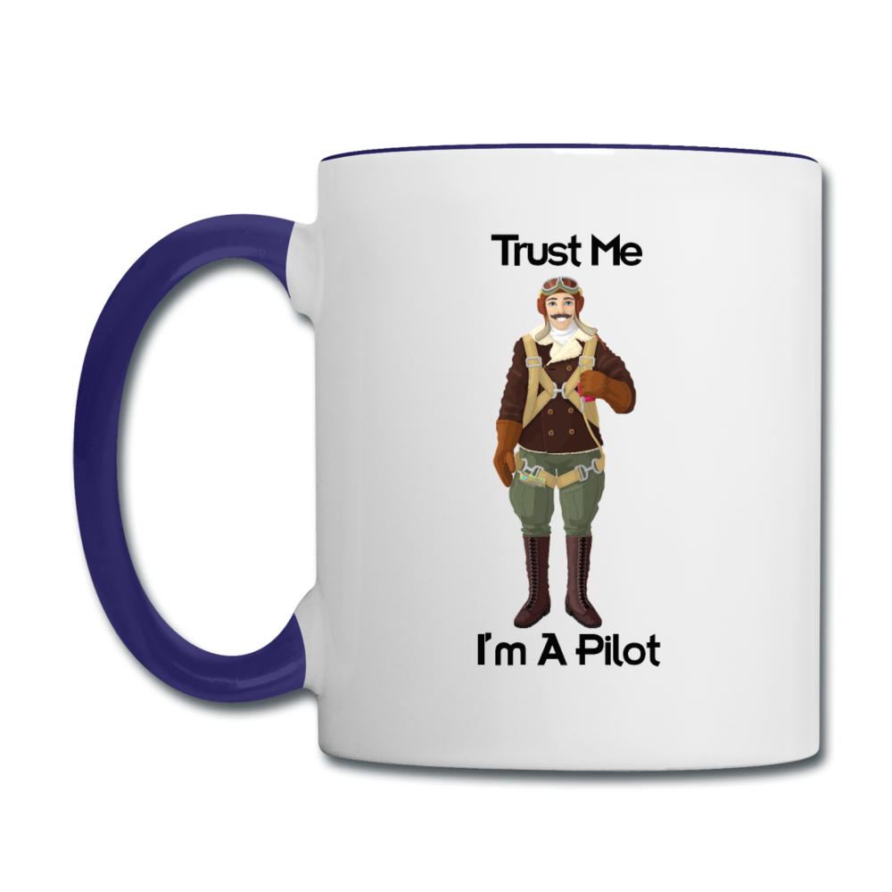 Trust Me I'm A Pilot - Airman - Contrast Coffee Mug - white/cobalt blue