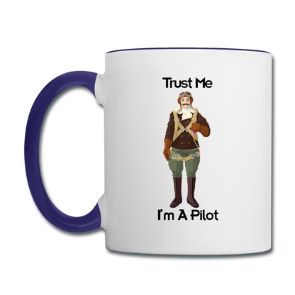 Trust Me I'm A Pilot - Airman - Contrast Coffee Mug - white/cobalt blue