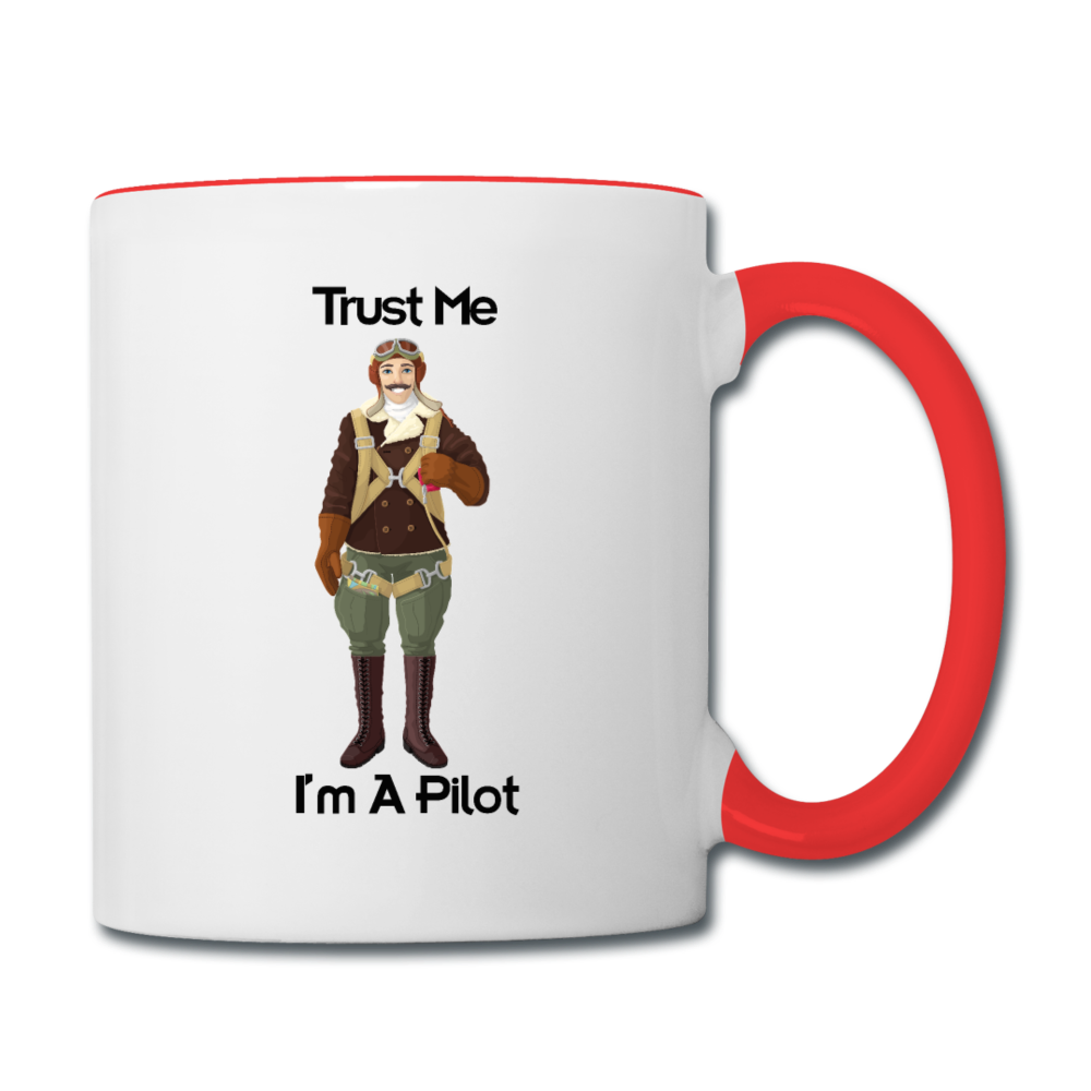 Trust Me I'm A Pilot - Airman - Contrast Coffee Mug - white/red