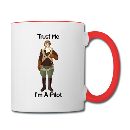 Trust Me I'm A Pilot - Airman - Contrast Coffee Mug - white/red