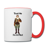 Trust Me I'm A Pilot - Airman - Contrast Coffee Mug - white/red